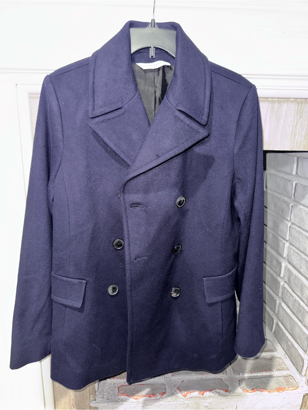 Fleurette Double-Breasted Navy Peacoa brand new out tags
